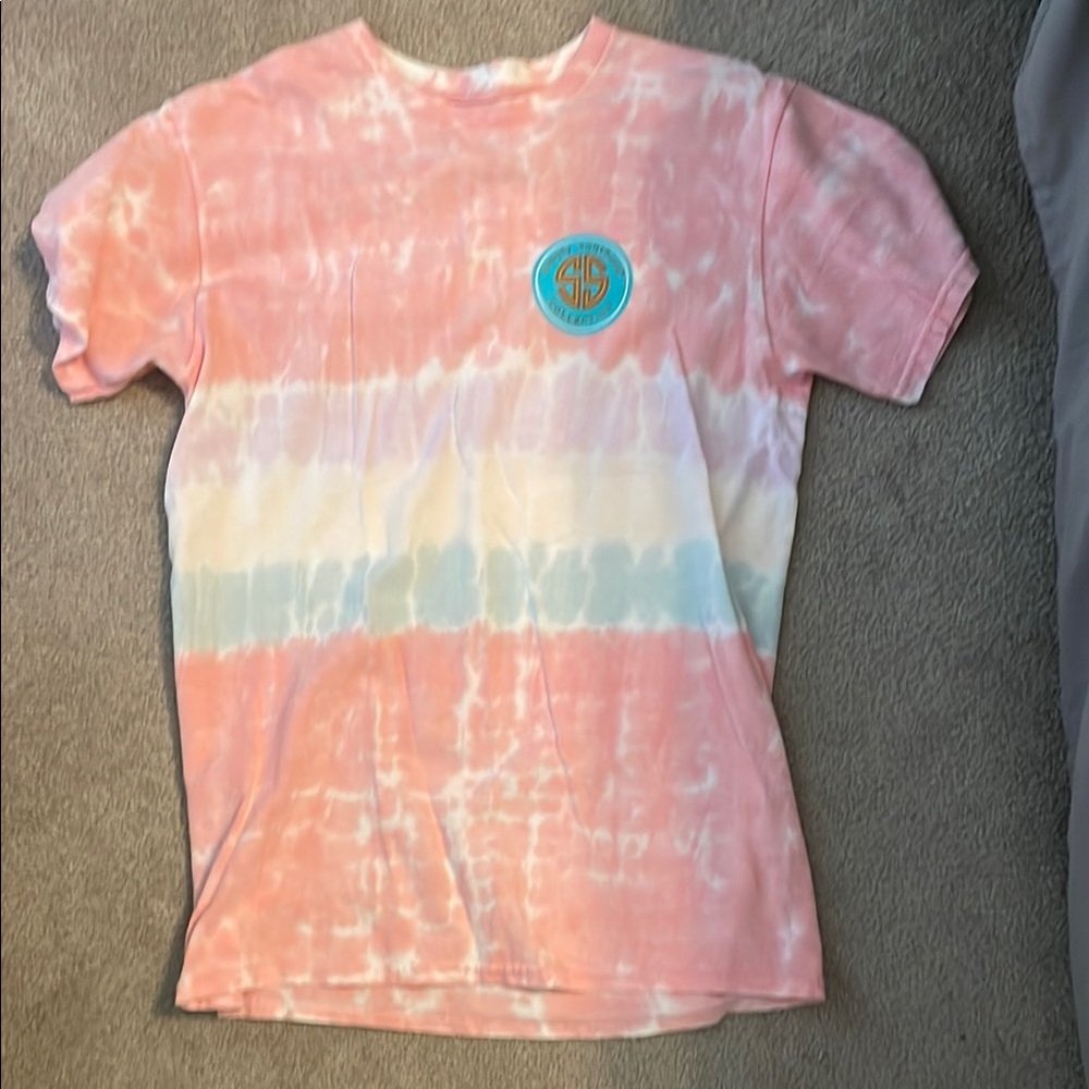 Simply Southern Pink and White Short Sleeve Tee